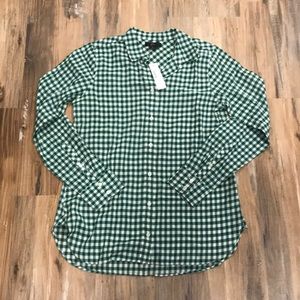 J. Crew Green and White Check Button Down Shirt 2
